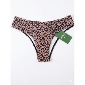 Halara Bikini Bottoms Women S Leopard Print High Cut Cheeky Swim Bottom New